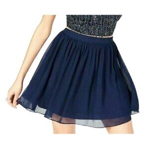 B Darlin Womens Zippered Sheer Lined Mini Party Circle Skirt Size 11/12